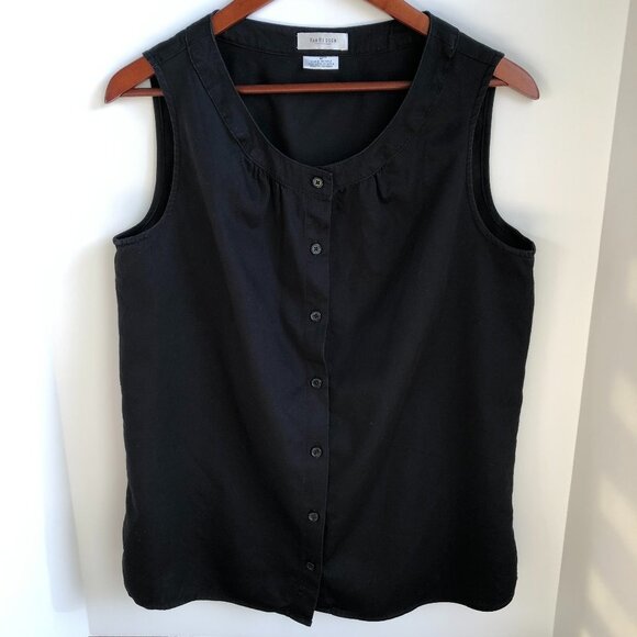 Van Heusen Cotton Button Down Shirt Black Size M - Picture 2 of 9